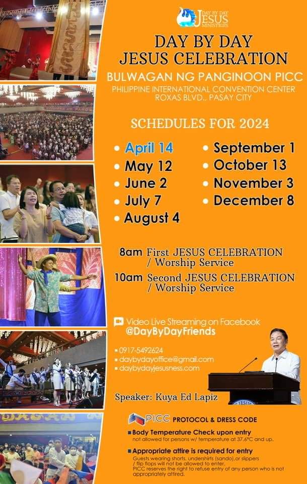 Day by Day Worship Celebration Schedule